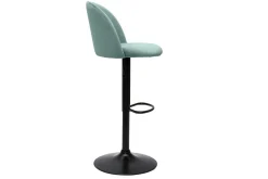 Miliboo Barhocker höhenverstellbar aus hellgrünem Samt und schwarzem Metall (2er-Set) CELESTE* Barhocker