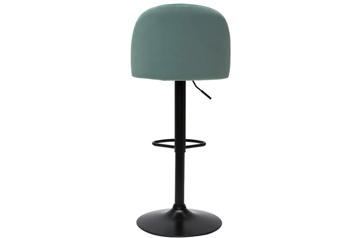Miliboo Barhocker höhenverstellbar aus hellgrünem Samt und schwarzem Metall (2er-Set) CELESTE* Barhocker