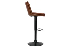 Miliboo Barhocker höhenverstellbar braunes Polyurethan und schwarzes Metall (2er-Set) ZUCK* Barhocker