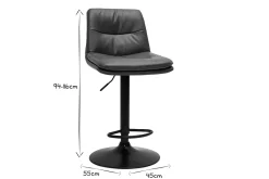 Miliboo Barhocker höhenverstellbar braunes Polyurethan und schwarzes Metall (2er-Set) ZUCK* Barhocker