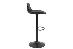 Miliboo Barhocker höhenverstellbar schwarzes Polyurethan und schwarzes Metall (2er-Set) NONIE* Barhocker