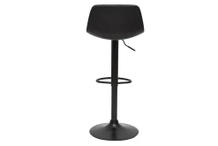 Miliboo Barhocker höhenverstellbar schwarzes Polyurethan und schwarzes Metall (2er-Set) NONIE* Barhocker