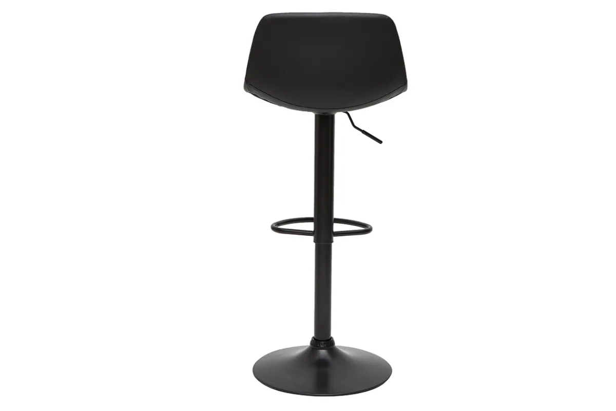 Miliboo Barhocker höhenverstellbar schwarzes Polyurethan und schwarzes Metall (2er-Set) NONIE* Barhocker