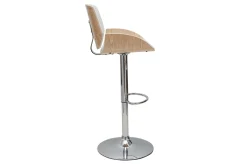 Miliboo Barhocker höhenverstellbar weiß und helles Holz VESPER* Barhocker