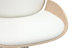 Miliboo Barhocker höhenverstellbar weiß und helles Holz VESPER* Barhocker