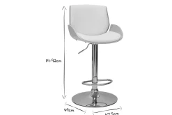 Miliboo Barhocker höhenverstellbar weiß und helles Holz VESPER* Barhocker