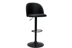 Miliboo Barhocker höhenverstellbar schwarzes Polyurethan und schwarzes Metall (2er-Set) CELESTE* Barhocker