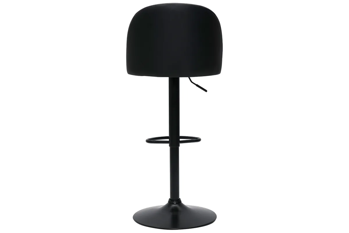 Miliboo Barhocker höhenverstellbar schwarzes Polyurethan und schwarzes Metall (2er-Set) CELESTE* Barhocker