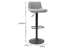 Miliboo Barhocker höhenverstellbar und um 360° drehbar aus Stoff mit strukturiertem Samteffekt in Senfgelb und Metall (2er-Set) BOOST* Barhocker
