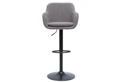 Miliboo Barhocker höhenverstellbar mit Samteffekt hellgrau (2er-Set) AMIKA* Barhocker