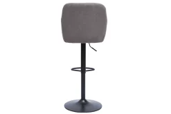 Miliboo Barhocker höhenverstellbar mit Samteffekt hellgrau (2er-Set) AMIKA* Barhocker