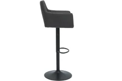 Miliboo Barhocker höhenverstellbar anthrazitgrauer Stoff und schwarz lackiertes Metall 2er-Set CARLIE* Barhocker