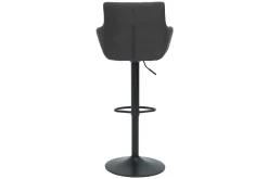 Miliboo Barhocker höhenverstellbar anthrazitgrauer Stoff und schwarz lackiertes Metall 2er-Set CARLIE* Barhocker