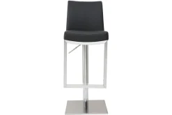 Miliboo Barhocker höhenverstellbar schwarz und verchromter Stahl (2er-Set) KYLE* Barhocker