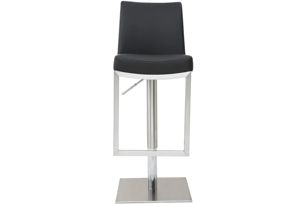 Miliboo Barhocker höhenverstellbar schwarz und verchromter Stahl (2er-Set) KYLE* Barhocker