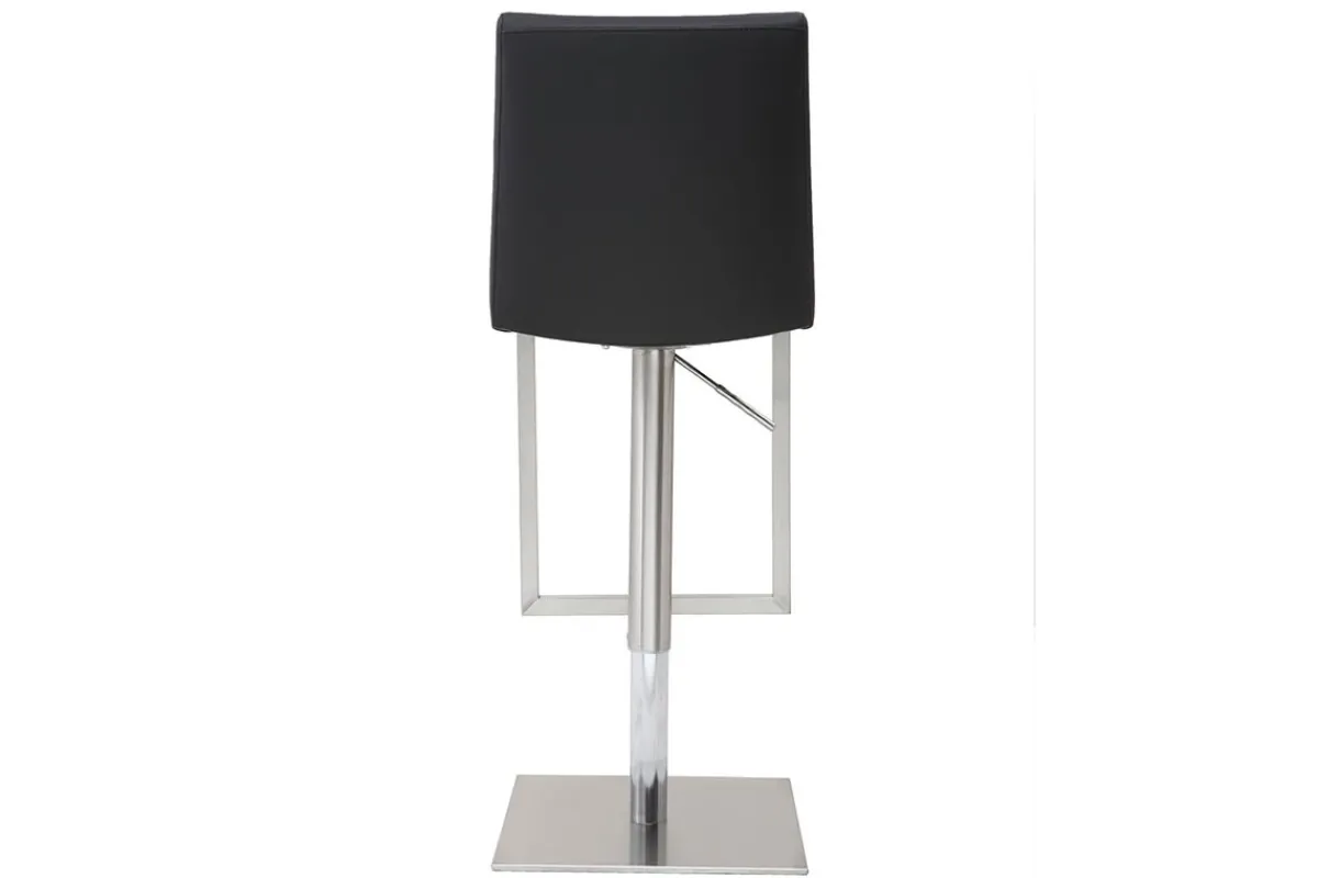 Miliboo Barhocker höhenverstellbar schwarz und verchromter Stahl (2er-Set) KYLE* Barhocker