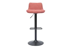 Miliboo Barhocker höhenverstellbar und um 360° drehbar aus Stoff mit strukturiertem Samteffekt in Terracotta und schwarzem Metall (2er-Set) BOOST* Barhocker