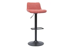 Miliboo Barhocker höhenverstellbar und um 360° drehbar aus Stoff mit strukturiertem Samteffekt in Terracotta und schwarzem Metall (2er-Set) BOOST* Barhocker