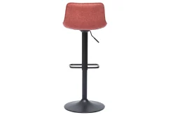 Miliboo Barhocker höhenverstellbar und um 360° drehbar aus Stoff mit strukturiertem Samteffekt in Terracotta und schwarzem Metall (2er-Set) BOOST* Barhocker