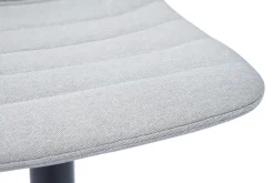 Miliboo Barhocker höhenverstellbar aus hellgrauer Stoff und Metall (2er-Set) SAURY* Barhocker