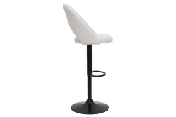 Miliboo Barhocker höhenverstellbar Stoff mit strukturiertem Samteffekt in Beige und schwarzes Metall (2er-Set) COSETTE* Barhocker