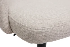 Miliboo Barhocker höhenverstellbar Stoff mit strukturiertem Samteffekt in Beige und schwarzes Metall (2er-Set) COSETTE* Barhocker