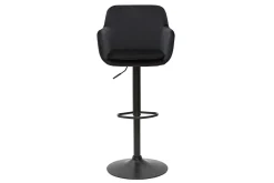 Miliboo Barhocker höhenverstellbar schwarzer Samt und schwarzes Metall (2er-Set) AMIKA* Barhocker