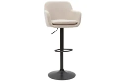 Miliboo Barhocker höhenverstellbar beiger Stoff mit Samteffekt und Metall (2er-Set) AMIKA* Barhocker