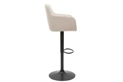 Miliboo Barhocker höhenverstellbar beiger Stoff mit Samteffekt und Metall (2er-Set) AMIKA* Barhocker