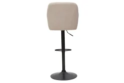 Miliboo Barhocker höhenverstellbar beiger Stoff mit Samteffekt und Metall (2er-Set) AMIKA* Barhocker