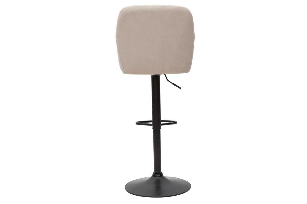 Miliboo Barhocker höhenverstellbar beiger Stoff mit Samteffekt und Metall (2er-Set) AMIKA* Barhocker