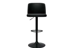 Miliboo Barhocker höhenverstellbar schwarzes Polyurethan und schwarzes Metall (2er-Set) MONTI* Barhocker