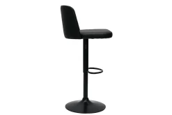 Miliboo Barhocker höhenverstellbar schwarzes Polyurethan und schwarzes Metall (2er-Set) MONTI* Barhocker
