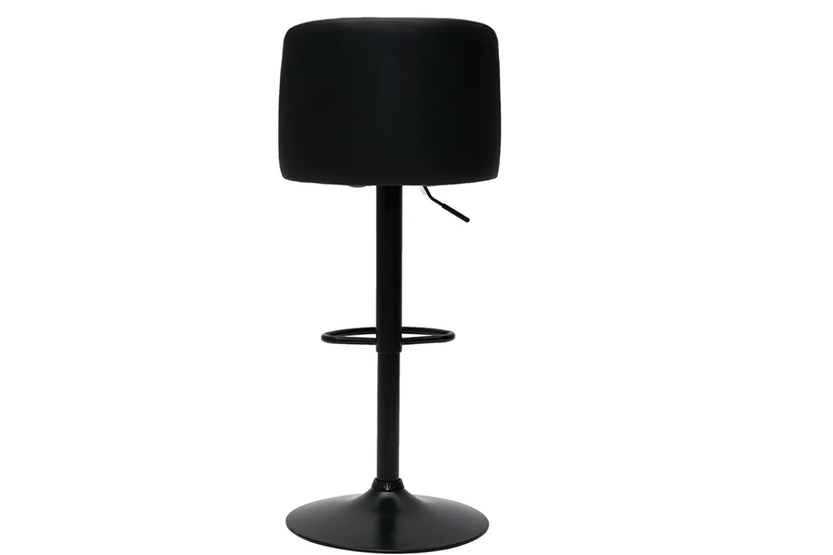 Miliboo Barhocker höhenverstellbar schwarzes Polyurethan und schwarzes Metall (2er-Set) MONTI* Barhocker