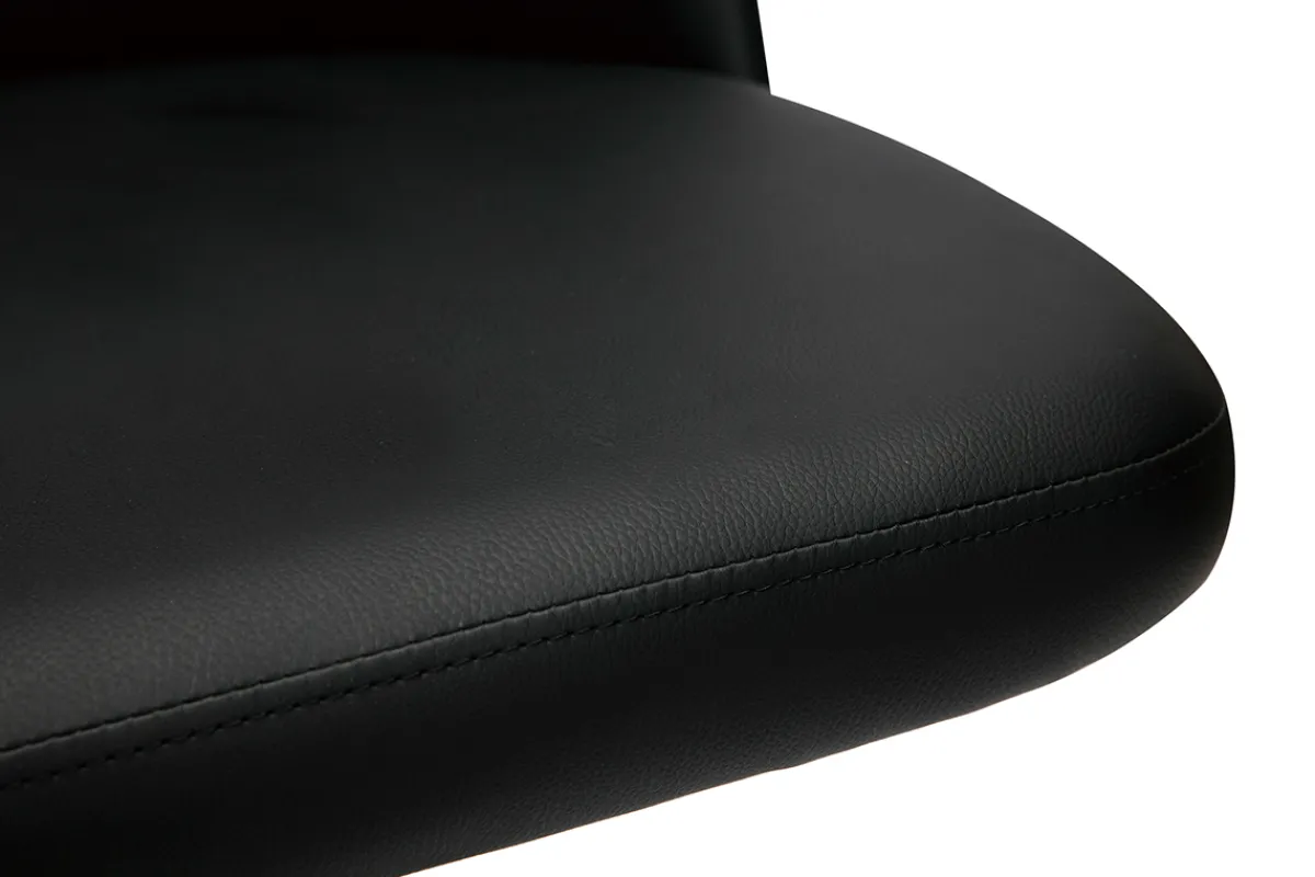 Miliboo Barhocker höhenverstellbar schwarzes Polyurethan und schwarzes Metall (2er-Set) MONTI* Barhocker