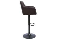 Miliboo Barhocker höhenverstellbar Stoff mit Samteffekt dunkelgrau (2er-Set) AMIKA* Barhocker