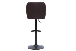 Miliboo Barhocker höhenverstellbar Stoff mit Samteffekt dunkelgrau (2er-Set) AMIKA* Barhocker
