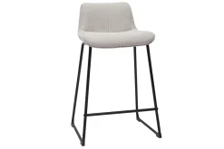Miliboo Barhocker in beigem Stoff mit Samteffekt und Metall H65 cm (2er-Set) BOOST* Barhocker