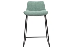 Miliboo Barhocker in blassgrünem Stoff mit Samteffekt und Metallfuß H65 cm (2er-Set) BOOST* Barhocker