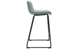 Miliboo Barhocker in blassgrünem Stoff mit Samteffekt und Metallfuß H65 cm (2er-Set) BOOST* Barhocker