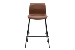 Miliboo Barhocker in braunem Antik-Look und schwarzes Metall H65 cm (2er Set) HAROLD* Barhocker
