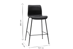Miliboo Barhocker in braunem Antik-Look und schwarzes Metall H65 cm (2er Set) HAROLD* Barhocker