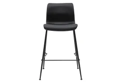 Miliboo Barhocker in schwarzem Antik-Look und schwarzes Metall H65 cm (2er Set) HAROLD* Barhocker