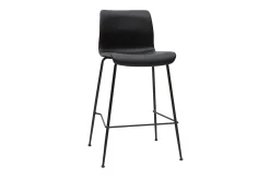 Miliboo Barhocker in schwarzem Antik-Look und schwarzes Metall H65 cm (2er Set) HAROLD* Barhocker