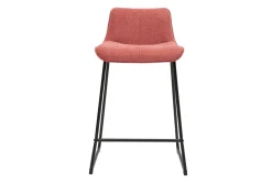 Miliboo Barhocker in Terracotta mit Samteffekt-Stoff und Metall H65 cm (2er-Set) BOOST* Barhocker