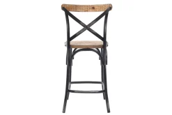 Miliboo Barhocker Industrie-Look aus Holz und Metall gealtert Schwarz 65 cm JAKE* Barhocker