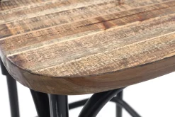 Miliboo Barhocker Industrie-Look aus Holz und Metall gealtert Schwarz 65 cm JAKE* Barhocker