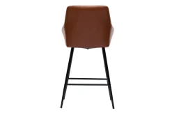 Miliboo Barhocker mit braun gepolsterter Sitzfläche und schwarzem Metall H65 cm (2er-Set) MONTERO* Barhocker