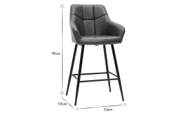Miliboo Barhocker mit braun gepolsterter Sitzfläche und schwarzem Metall H65 cm (2er-Set) MONTERO* Barhocker