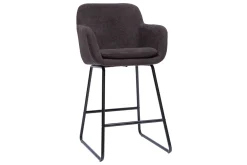 Miliboo Barhocker mit Samteffekt dunkelgrau H65 cm (2er-Set) AMIKA* Barhocker